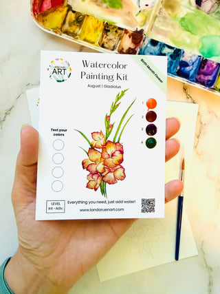 Gladiolus Watercolor Kit | August Birth Month Flower