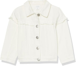 White Denim Ruffle Jacket