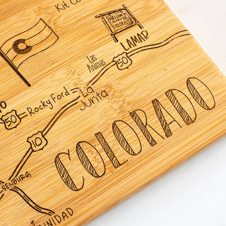 Destination Colorado State-Shaped Serving & Cutting Board