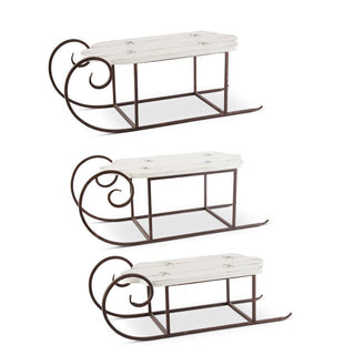 Whitewashed Wood Sleds