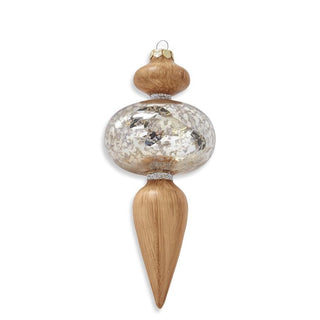 Mercury Glass and Wood Onion Ornament