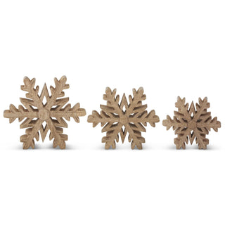 Set of 3 Wood Snowflake
