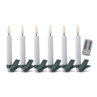 Set of White LED Tree Clip Candles