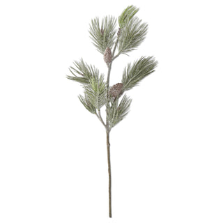 Glittered Long Needle Pine Stem w/Cones
