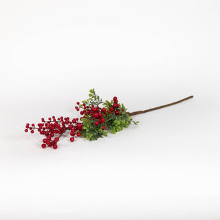 Red Berry and Boxwood Stem - 26 Inch