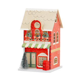 VIL1350 - Red Post Office Light Up Christmas Village House