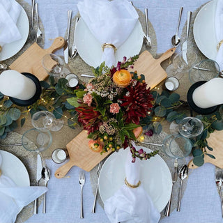 70"Lighted Artificial Grey green Eucalyptus Garland seeded