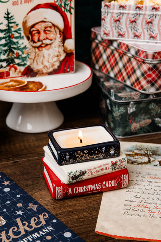 Stacked Books Candle, Holiday Classics