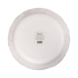 Green Scalloped Cream Lines Plate