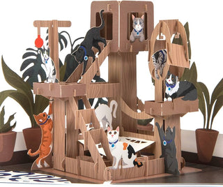 Cat Tree Paper Pop Up Card