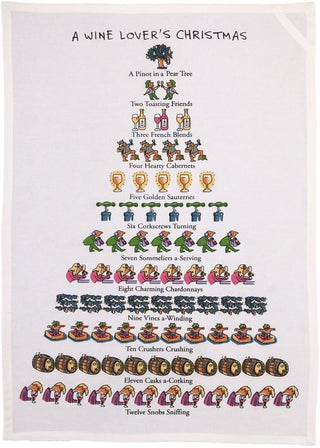 A Wine Lover's Christmas Towel