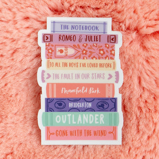Romance Novels Book Stack Decal Sticker
