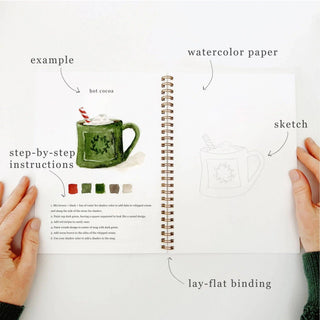 Christmas watercolor workbook