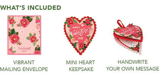 Mini Valentines Heart Card (10 Heart Greeting Cards)