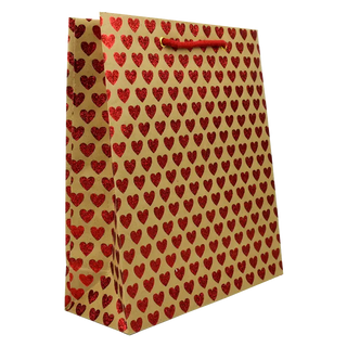 Red Glitter Hearts Gift Bag