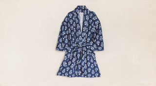 Blue Floral Block Print Robe