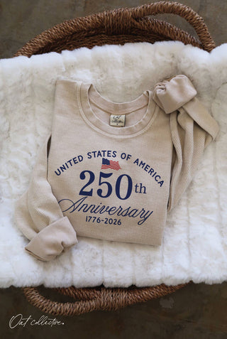 UNITED STATES OF AMERICA Cropped Thermal Vintage Pullover