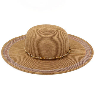 Beaded Band Summer Straw Sun Hat