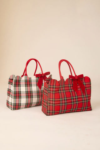 Tartan Scallop Tote