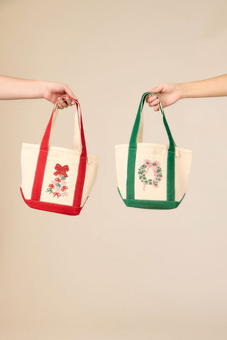Holiday Beaded Mini Tote