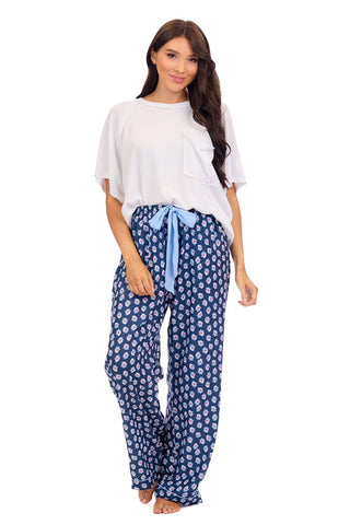 Navy Floral Pajama Pants