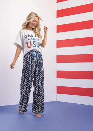 Navy Floral Pajama Pants