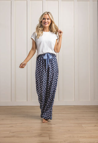 Navy Floral Pajama Pants