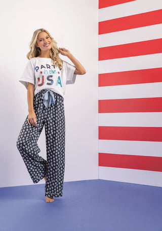 Navy Floral Pajama Pants