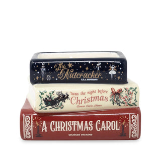 Stacked Books Candle, Holiday Classics