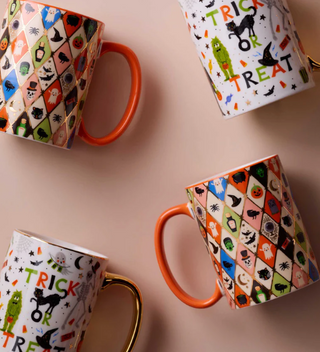 Halloween Argyle Porcelain Mug