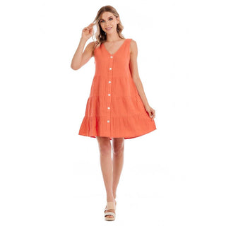 Mindy Tiered Dress Coral