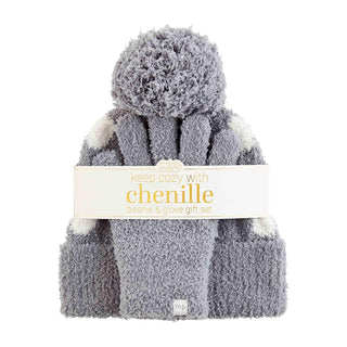 Chenille Beanie And Gloves