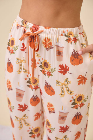 Pumpkin Spice Fall Print Pajama Set