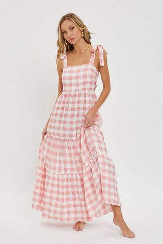 Gingham Tiered Maxi Dress