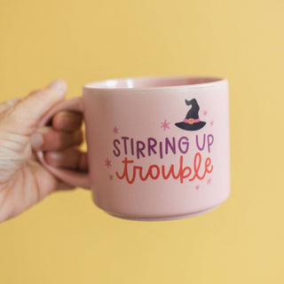 Stirring Up Trouble Halloween Witch Large Ceramic Coffee Mug