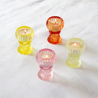 Small Glass Candlestick Holder