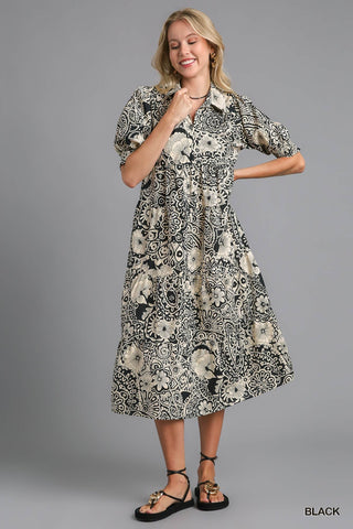 Paisley Print Tiered Dress