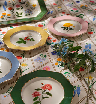 Porcelain Dessert Plate Set- Floral