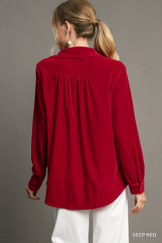 Long Sleeve Velvet Top