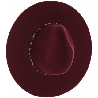 C.C. Beanie Leopard Trim Wool Felt Hat