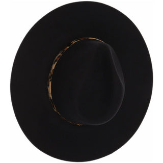 C.C. Beanie Leopard Trim Wool Felt Hat