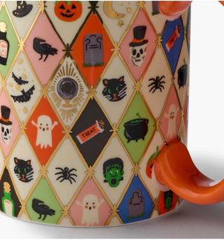 Halloween Argyle Porcelain Mug