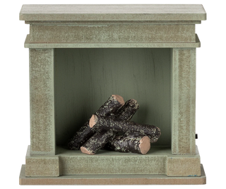 Maileg Fireplace, Miniature - Dusty Green