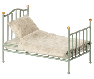 Vintage single bed, Mouse - Mint