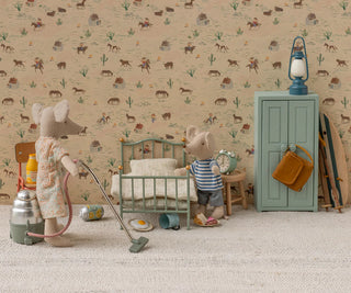 Vintage single bed, Mouse - Mint