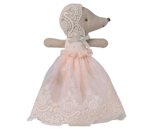 Maileg Baby Mouse In Gown- Powder