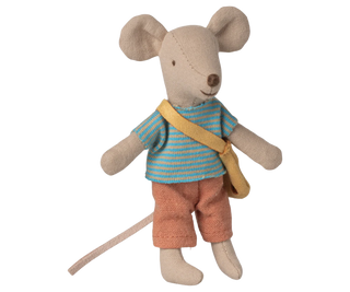 Little brother mouse with bag