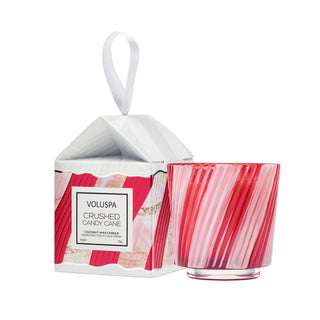 Voluspa Crushed Candy Cane 2.5 oz Pedestal Ornament Candle