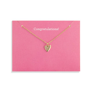 Congratulations Floral Card + Gold Heart Necklace