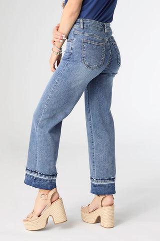 EverStretch Wide Leg Ankle with Raw Contrast Bottom